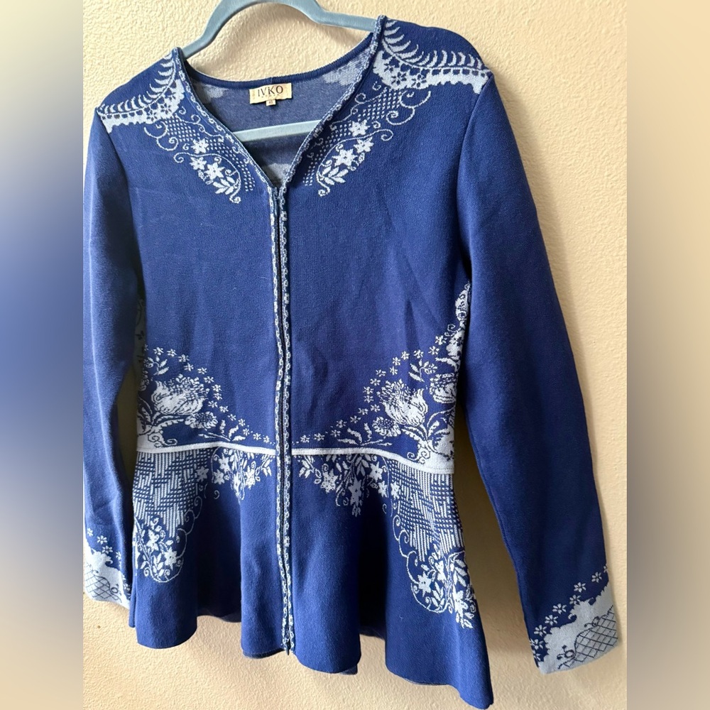 IVKO Embroidered Jacket 81512 (Marine) Women’s EU 40/US 10 - Picture 4 of 9